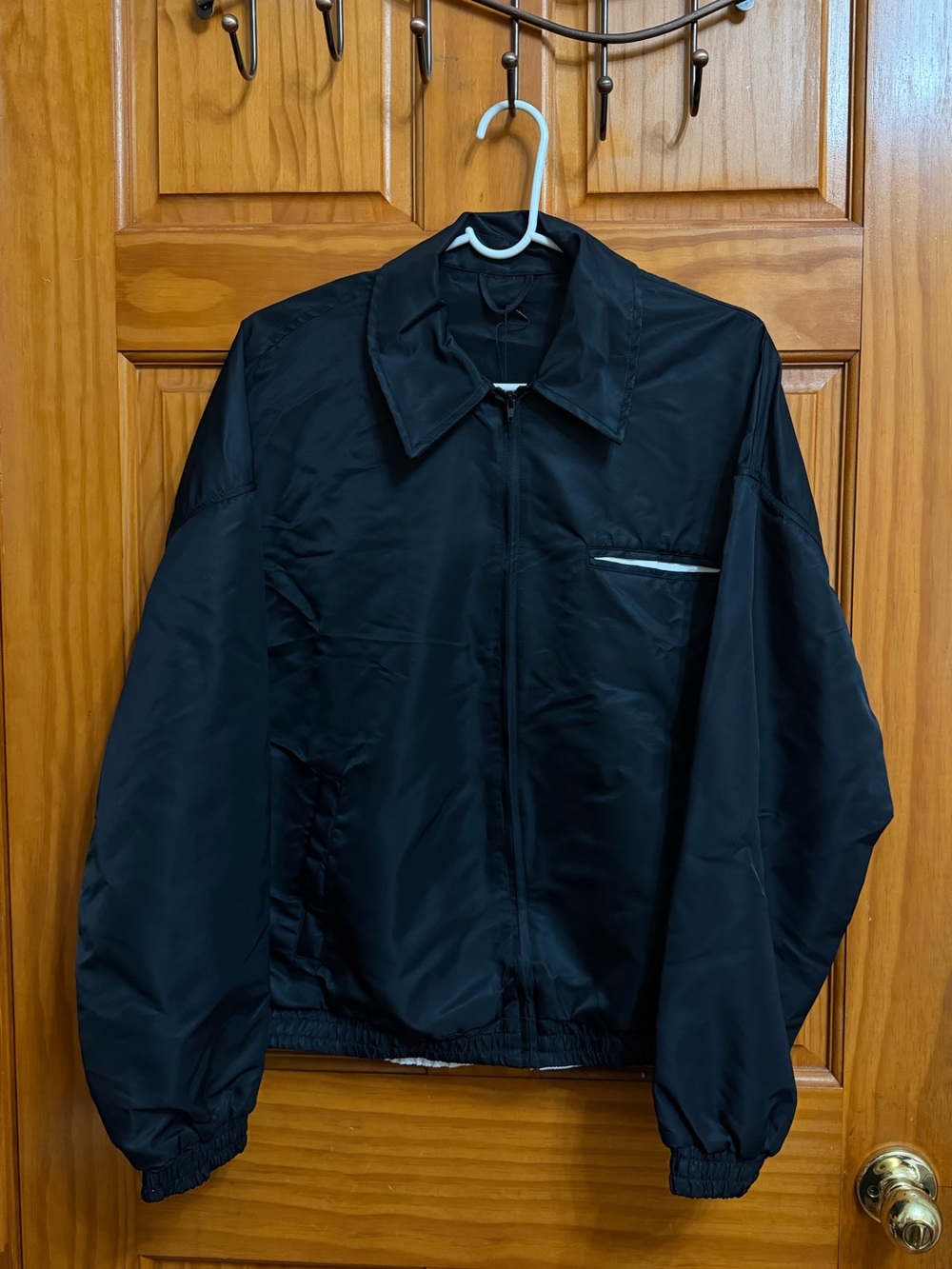 ZARA Black Windbreaker Jacket with Chest Pocket
